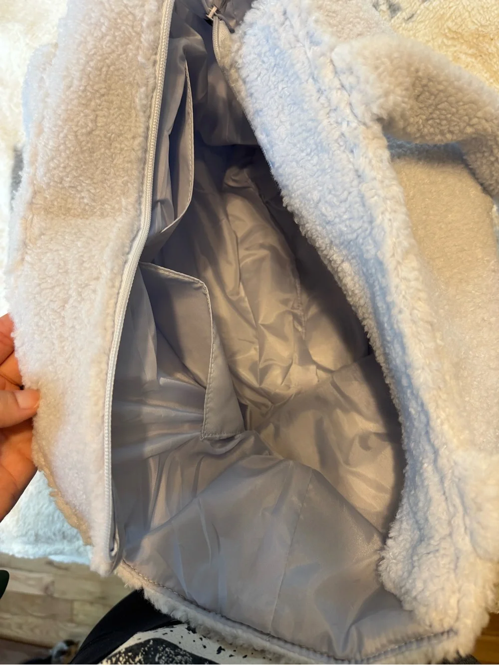 PINK Victoria's Secret Sherpa Tote in Light Blue